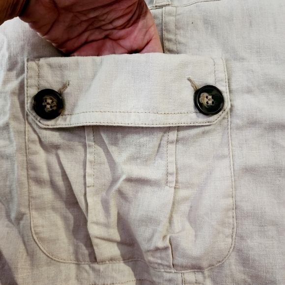 Lane Bryant Tan Tie Waist Military Jacket Linen Blend Women's Plus Size 22 EUC - Picture 6 of 10